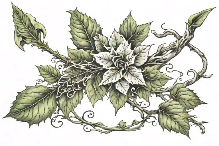 Arrow with poison Ivy wrapped loosely tattoo design idea