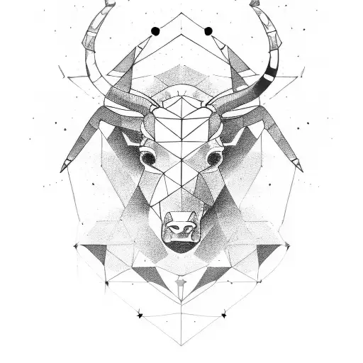 taurus constellation  abstract tattoo design idea