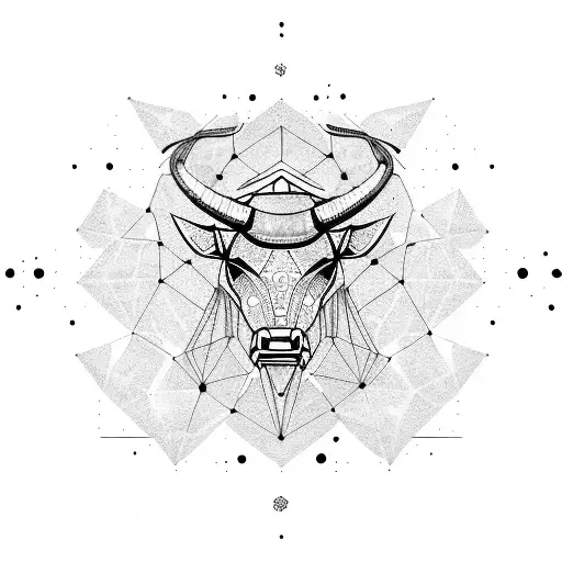 taurus constellation  astrological tattoo design idea