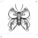 fractal moth design tattoo design idea