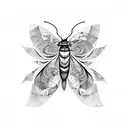fractal moth design tattoo design idea