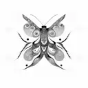 fractal moth design tattoo design idea
