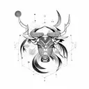 Constellation abstract taurus  tattoo design idea