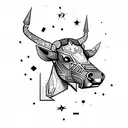 Constellation abstract taurus  tattoo design idea