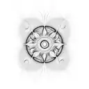 fractal wavy sun tattoo design idea