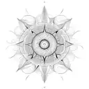 fractal wavy sun tattoo design idea