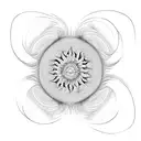 fractal wavy sun tattoo design idea