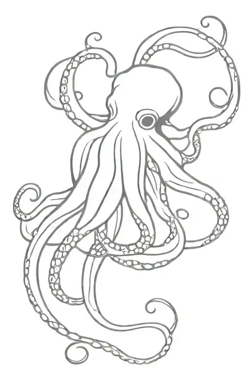 real octopus in black tattoo design idea