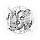 yin and Yang koi fish tattoo design idea