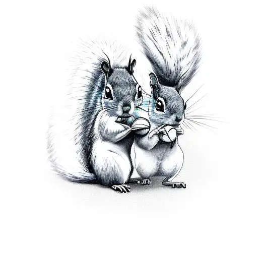 boxing squirrel tattoo design idea