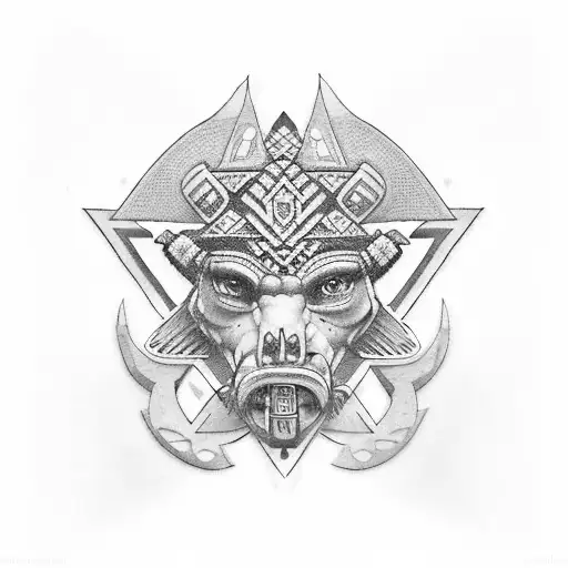 aztec, polynesian, tribal, 3d, sleeve tattoo design idea