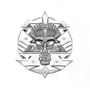 aztec, polynesian, tribal, 3d, sleece tattoo design idea