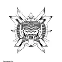 aztec, polynesian, tribal, 3d, sleece tattoo design idea