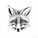 Sleeping fox with heather twigs tattoo design idea