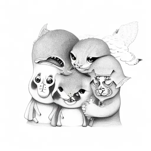 three friends forever  tattoo design idea
