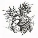 Ultra Instinct Goku Stencil Angry tattoo design idea