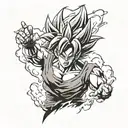 Ultra Instinct Goku Stencil Angry tattoo design idea