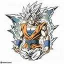 Ultra Instinct Goku Stencil Angry tattoo design idea