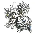Ultra Instinct Goku Stencil Angry tattoo design idea