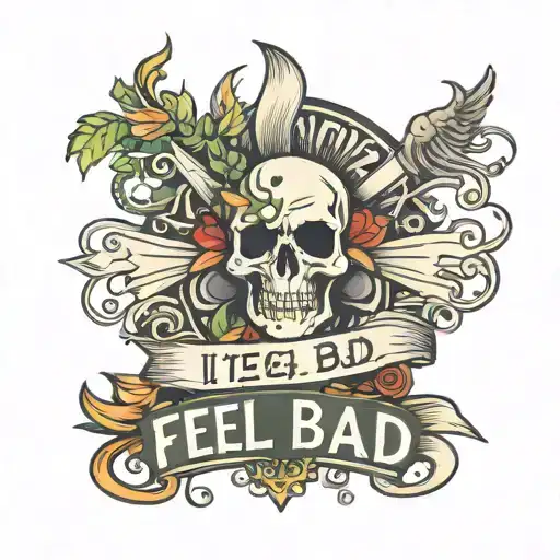 spotify frame and text "I feel bad" tattoo design idea