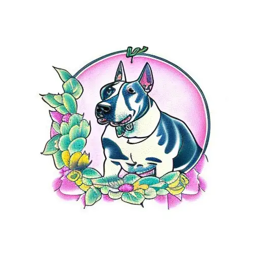 bull terrier tattoo design idea