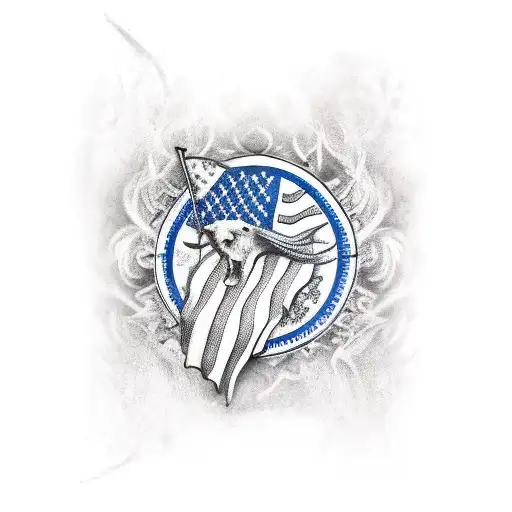 hooligan with flag tattoo design idea