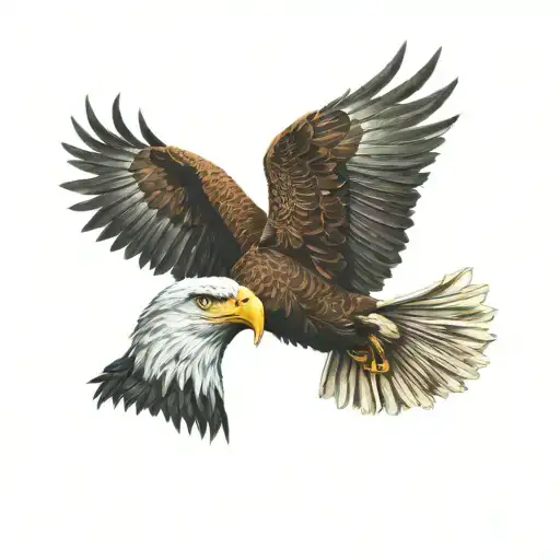 American flag and eagle tattoo design idea