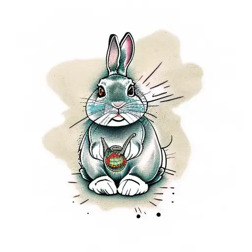 rabbit with down syndrome tattoo design idea