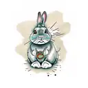 rabbit with down syndrome tattoo design idea