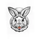 rabbit with down syndrome tattoo design idea