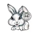 rabbit with down syndrome tattoo design idea