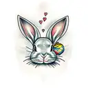 rabbit with down syndrome tattoo design idea
