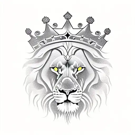 Lion with crown and an anaconda surrounding him tattoo design idea
