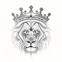 Lion with crown and an anaconda surrounding him tattoo design idea