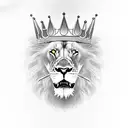 Lion with crown and an anaconda surrounding him tattoo design idea