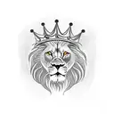 Lion with crown and an anaconda surrounding him tattoo design idea