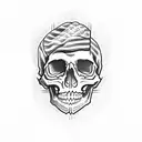skull and American flag and god on a sleeve  tattoo design idea