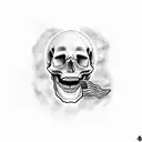 skull and American flag and god on a sleeve  tattoo design idea