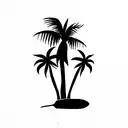 Palm Tree surfboard  tattoo design idea