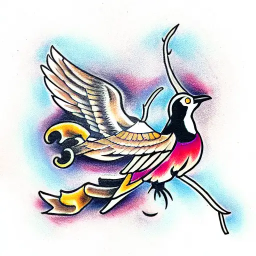 magpie  tattoo design idea