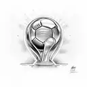 Messi with World cup trophy tattoo design idea