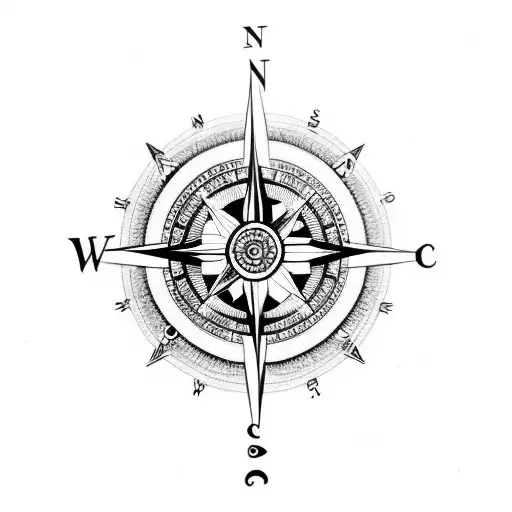 compass evolving from lotus surrounded by koala art tattoo design idea