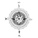 small compass evolved inside lotus surrounded by indian tribal art tattoo design idea