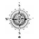 small compass evolved inside lotus surrounded by indian tribal art tattoo design idea