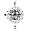 small compass evolved inside lotus surrounded by indian tribal art tattoo design idea