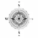 small compass evolved inside lotus surrounded by indian tribal art tattoo design idea