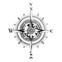 compass evolving from lotus surrounded by koala art tattoo design idea