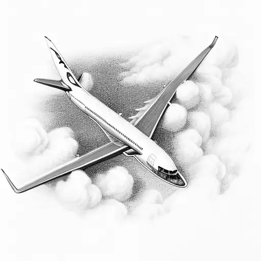 a large jetliner sitting on top of an airport tarmac, 4k highly detailed digital art, pexels contest winner, 5th gen fig tattoo design idea