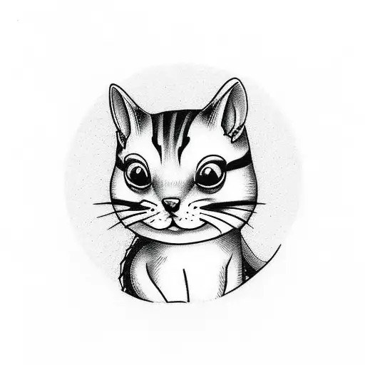 cute cat chipmunk frog tattoo design idea