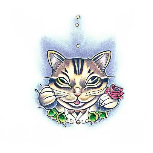 cat chipmunk frog tattoo design idea